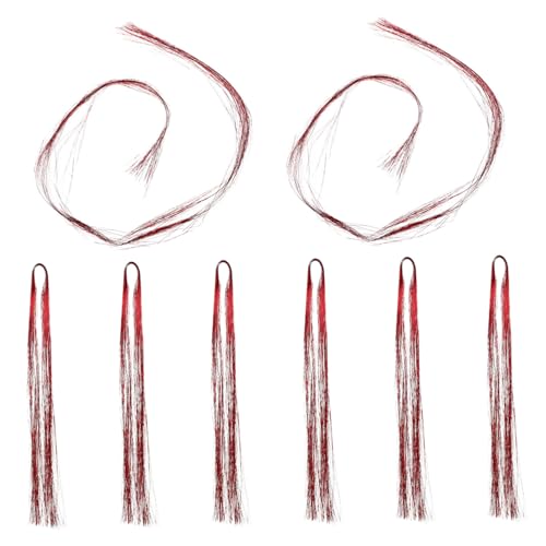 VICASKY 8 Stück Haarseil Haar Geflochtenes Seil Haargummis Selber Machen Diy Haarschmuck Für Mädchen Haargeflechtschnüre Ballerina - haargummis Boho - haarschmuck Rot Haustier - seide von VICASKY