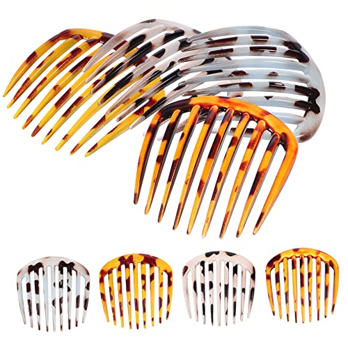 VICASKY 8 Stück Kamm Haarkämme Mit Clips Für Damen Beide Französisch Seitenkämme Styling Gezahnt Haare Zum Stylen Hochzeit Kleine Seitliche Haarkämme Mini Die Geformt Plastik von VICASKY