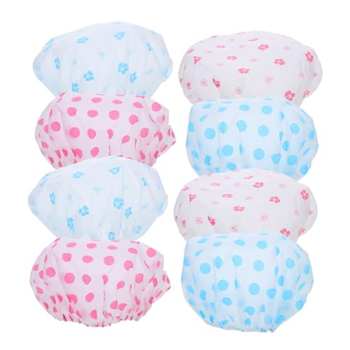 VICASKY 8stücke Wasserdichte Duschhaube Aus Eva Mit Gummiband Wiederverwendbar Für Haare Waschen Spa-abdeckhaube Badehaube Für Langes Und Dickes Haar Für Männer Frauen Schutz Vor Öl von VICASKY