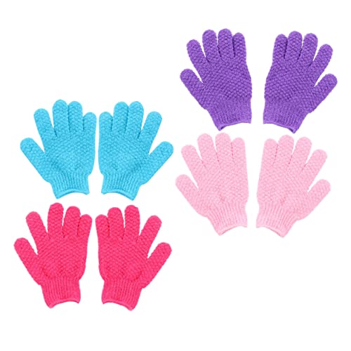 VICASKY 8Stücke Teiliges Peelinghandschuhe Für Körper Effektive Duschhandschuhe Zur Sanften Hautreinigung Und Exfoliation Badewäscher Für Damen Und Herren Zufällige Farben von VICASKY