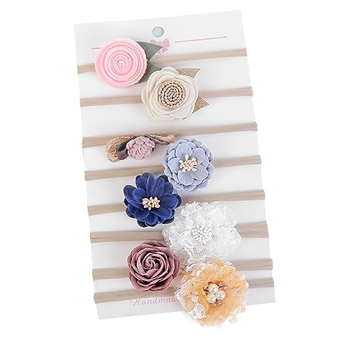 VICASKY 8st Stoff Stirnband Niedliche Blumen Kinder Kopf Bedeckungen Haarschleife Stirnbänder Haarbänder Für Kleinkinder Chiffon Mädchen-stirnband Stoffblumen Neugeboren Binden von VICASKY