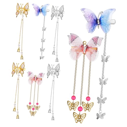 VICASKY 8stücke Bewegliche Schmetterlings-haarspangen Haarnadeln Mit Quaste Aus Metall Design Für Damen-haarstyling von VICASKY