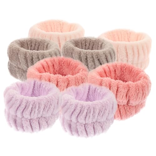 VICASKY 8stücke Gesichtswascharmband Aus Flanell Für Mädchen Saugfähige Spa-armbänder Zum Waschen Schminken Hausarbeiten Und Yoga Elastische Waschbänder Für Süßen Tragekomfort von VICASKY