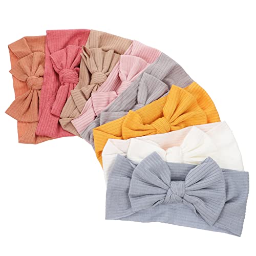 VICASKY 8stücke Stirnband Neugeborene Haarband Mit Schleife Kopftuch Für Junge Mädchen Gemischter Stil Elastisch Zum Haar von VICASKY