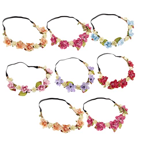 VICASKY 8stücke Stoffhaarbänder Für Junge Mädchen Verstellbare Stirnbänder Mit Blumenmuster Elastische Kopfbedeckung Stretch-haarband Geeignet Für Partys Und Alltag von VICASKY