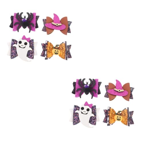 VICASKY 8stücke Teiliges Glitzer Haarspangen Für Mädchen Halloween Haaraccessoires Gespenst Spinne Hut Kürbis Für Bezaubernde Kostüme Und Festliche Dekoration von VICASKY