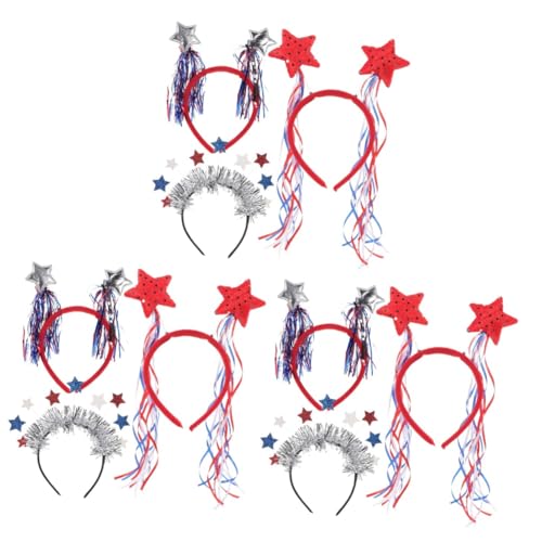 VICASKY 9 Stck. Teiliges Independence Day Stirnband mit Patriotischen Of July Haarbändern Leichtes Party Haar Accessoire Einheitsgröße für Damen und Herren für Festlichkeiten und von VICASKY