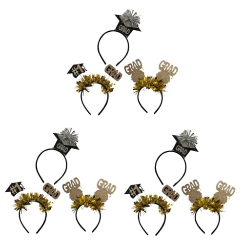 VICASKY 9 Stck. Teiliges Mini Hut Haarreif für Abschlussfeier Stilvolles Haarband mit Sicherem Sitz als Abschluss Party Accessoire für Festliche Stimmung von VICASKY