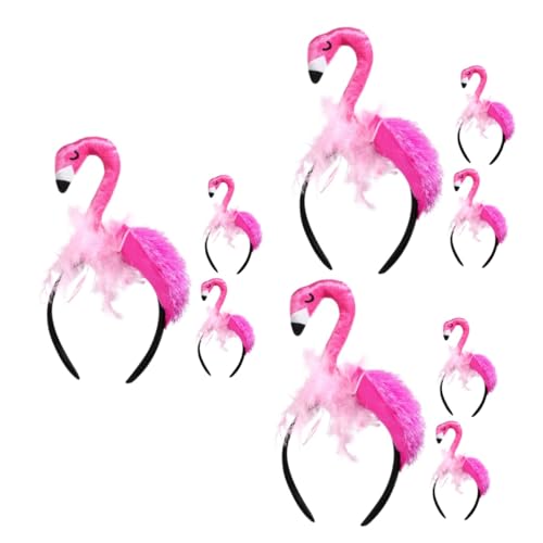 VICASKY 9 Stk Flamingo-Stirnband Sommerkleidung für Kinder rosa Flamingo Tier Haargummi Cartoon-Stirnband Performance-Haarband Hautpflege Geschenk Hut schmücken Fräulein von VICASKY