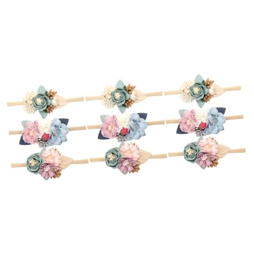 VICASKY 9 Stk Stirnband Haarband hair- Neugeborene Haarschmuck für Haargummi stirnbänder Haarbänder mit Babyblumen Kopfbedeckung für Babys Prinzessin Zubehör Kind Stoff von VICASKY