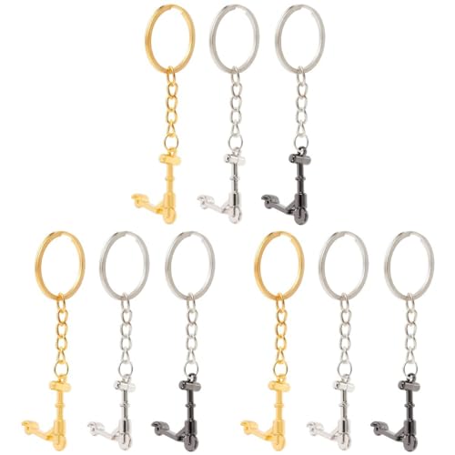 VICASKY 9 Stück Roller Scooter Schlüsselanhänger Anhänger aus Metall Autoschlüssel Glow In The Dark Schlüsselanhänger Für Damen und Herren, Geschenkidee von VICASKY