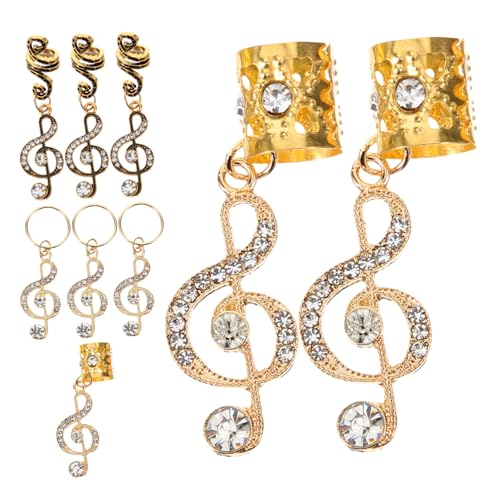 VICASKY 9 Stück Teiliges Dreadlock Haarzubehör mit Musiknoten Design Dekorative Haaraccessoires für Flechtfrisuren für Damen und Besondere Anlässe von VICASKY