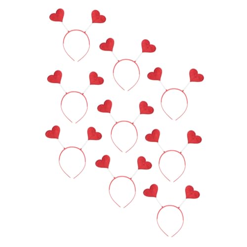 VICASKY 9 Stück Teiliges Rote Herz Haarreifen für Mädchen Liebesdesign Stirnbänder Party und Valentinstag Haarschmuck Robust und Kindgerecht Modisch und Vielseitig Einsetzbar von VICASKY