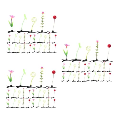 VICASKY 90 Stck. Teiliges Pflanzen Haarspangen für Mädchen Realistische Sprout Hair Clips Vielseitiger Haarschmuck in Grün und Rottönen Bequem und Robust für Alltag und Festtage von VICASKY