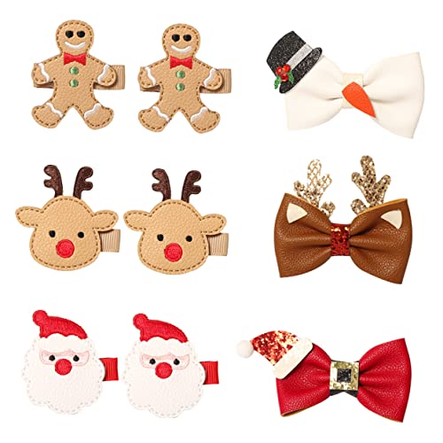 VICASKY 9stücke Weihnachts-haarspangen Für Junge Mädchen Cartoon-haarclips Festival-haarschmuck Junge Mädchen-haarnadeln Weihnachts-foto-requisiten Handgefertigt Mit Feiner von VICASKY