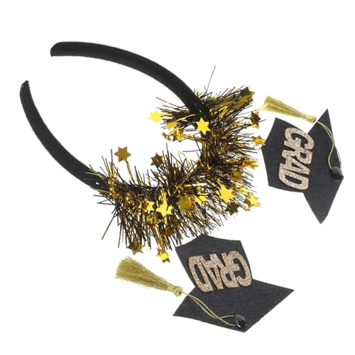 VICASKY Abschluss-stirnband Mit Lametta-dekor Party-kopfschmuck Kostüm-zubehör Für Abschluss Modisches Stirnband Mit Glitzer-elementen Vielseitig Kombinierbarer Haaraccessoire Für von VICASKY