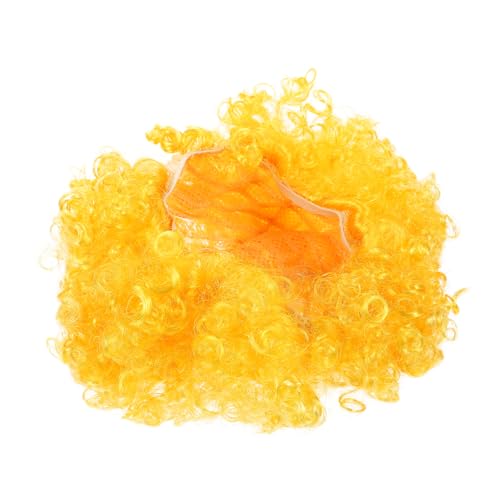 VICASKY Gelbe Clownperücke Unisex Party Maskerade Kostümzubehör Lockige Afroperücke Für Festivals von VICASKY