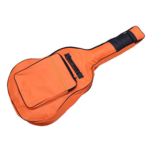 VICASKY Akustikgitarrentasche Oxford Doppelgurt Schultertasche Und Fronttasche Für Gitarre Orange von VICASKY