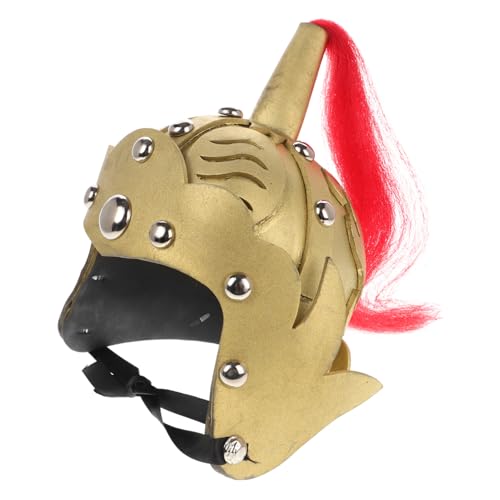 VICASKY Alter Generalshelm Wikingerhut Hut aus Ochsenhorn Ochsenhornhelm römischer Helm Kostümhelm Kriegerhelm Mittelalterlicher Wikingerhelm Bühnenleistungsrequisite für Kinder Schaum von VICASKY