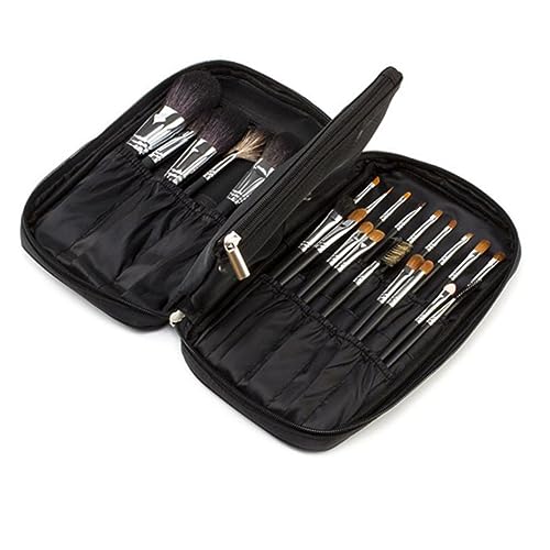 VICASKY Aufbewahrungstasche für Make-up-Pinsel Tuch Make-up Pinseltasche Reisen Kosmetik Reisetasche Kompakte Schminktasche Kosmetiktasche Kosmetische Organizer -Tasche Schwarz von VICASKY