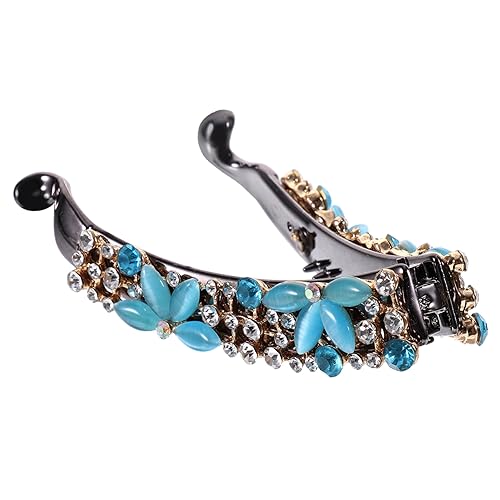 VICASKY Banana Haarklammer mit Strasssteinen für Dünnes Haar Eleganter Pferdeschwanzhalter für Damen für Täglichen Gebrauch und Besondere Anlässe Robust und Einfach zu Handhaben von VICASKY