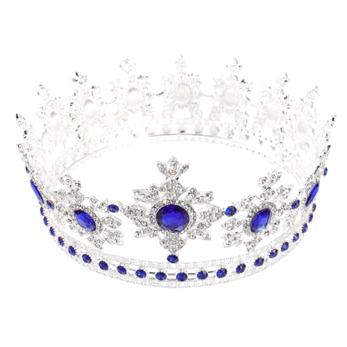 VICASKY Barock Krone Diadem mit Strasssteinen Braut Haarband Funkelnde Rundkrone aus Legierung für Hochzeiten Geburtstagsfeiern und Festliche Anlässe Rutschfester Haarschmuck für Damen von VICASKY
