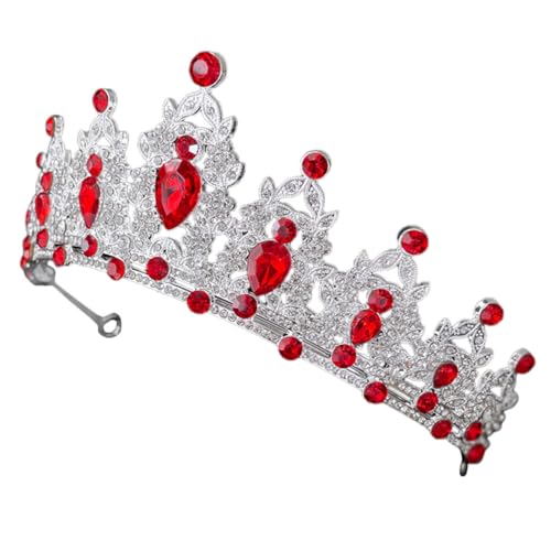 VICASKY Barock Kronen Haarschmuck Vintage Hochzeit Tiara mit Funkelnden Strasssteinen Rote Braut Krone für Besondere Anlässe Wie Abschlussball Cosplay und Geburtstagsfeiern von VICASKY