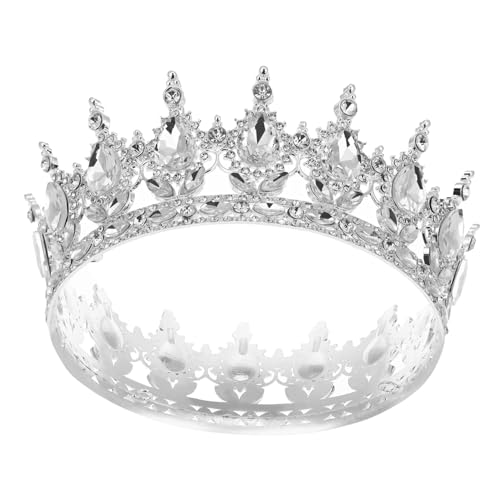 VICASKY Barocke Damen Krone aus Silberner Legierung mit Strahlenden Strasssteinen Dekorative Tiara für Hochzeit Braut und Festliche Anlässe Langlebiger Haarschmuck für Unvergessliche von VICASKY