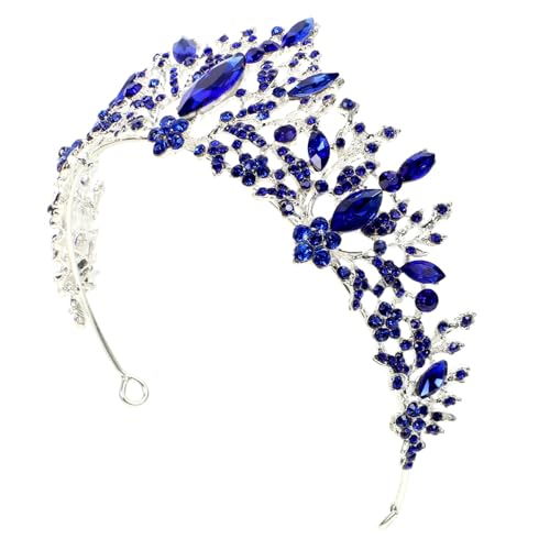 VICASKY Barockkrone Stirnband Mit Strasssteinen Legierung Blau Tiara Für Hochzeit Brautparty Geburtstag Zeichen von VICASKY