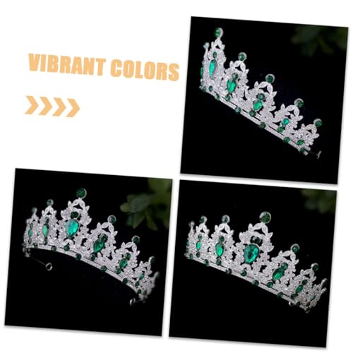 VICASKY Barockkrone Tiara für Braut Tiaras kleine Tiara Prinzessin Krone Party Damen deko Geburtstag Tiara Hochzeit Stirnband Abschlussball-Tiara-Krone Zinklegierung Green von VICASKY