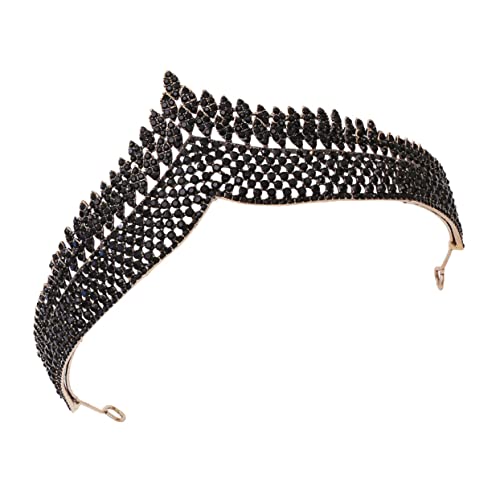 VICASKY Barockstil Haarschmuck Krone mit Schwarzen Kristallen für Bräute Damen und Strasskrone für Hochzeiten Kostümpartys und Besondere Anlässe von VICASKY
