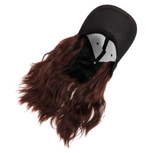 VICASKY Baseball Cap Wig Damen Welliges Synthetisches Haarteil Leicht Tragbar Modisch Für Cosplay Bühne Alltag von VICASKY