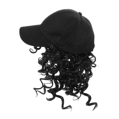 VICASKY Baseball Cap mit Lockiger Perücke für Frauen Integrierte Afro Curls Mütze aus Leichtem Atmungsaktivem Material Stylingkappe für Alltag Reisen und Kulturelle Anlässe von VICASKY