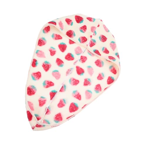 VICASKY Bequemer Erdbeer Badehut Für Damen Wasserabsorbierender Duschhut Haartrocknungshut Rosa Für Nasses Haar Badezimmerzubehör Für Zuhause von VICASKY
