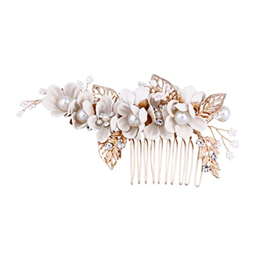 VICASKY Blumenhaarkamm Haarnadel Gast Rose Haarspangen für Hochzeiten Blumen- Braut- Kämme haarschmuck Haar Klammern frauen hochzeit blume kopfschmuck hochzeit kopfschmuck Legierung Weiß von VICASKY