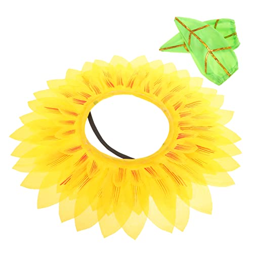 VICASKY Blumenkopfbedeckung Sonnenblumenhut Sonnenblumenkopfschmuck Für Erwachsene Sonnenblumenkopfschmuck Für Jungen Und Mädchen Sonnenblumenkopfschmuck Für Tanzkarneval von VICASKY