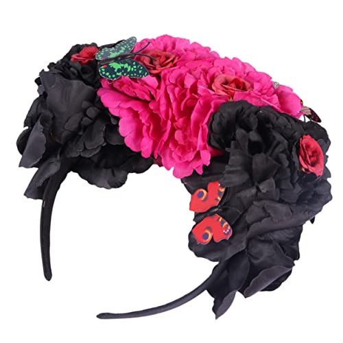 VICASKY Blume Krone Stirnband Für Damen Blumenkronen-stirnband Aus Kunststoff Blumenkopfschmuck Für Hochzeiten Festivals Und Fotoshootings von VICASKY