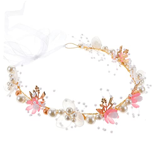 VICASKY Blumenperlen Haarband für Eleganter Kopfschmuck mit Goldenen Blättern Hochzeiten Partys und Fotoshootings Leicht und Verstellbar für Optimalen Tragekomfort Zartem von VICASKY
