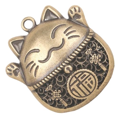 VICASKY Brass Craft Glückskatze Schlüsselanhänger Vintage Katzenfigur Anhänger für DIY Dekoration Leicht und Kompakt für Glücksbringer und Handwerksprojekte VICASKY Brass Craft Glückskatze Schlüsselanhänger Vintage Katzenfigur Anhänger für DIY Dekoration Leicht und Kompakt für Glücksbringer und Handwerksprojekte von VICASKY