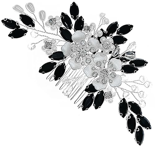VICASKY Braut Haarkamm Mit Perlenblüten Eleganter Haarschmuck Für Damen Wiederverwendbare Kopfbedeckung Für Hochzeiten Partys Und Tägliches Styling von VICASKY