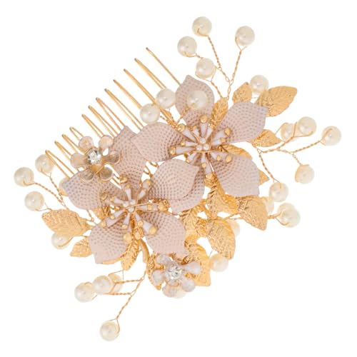 VICASKY Braut Haarkamm mit Strass Perlen Blüten Design Handgefertigter Brautschmuck für Hochzeitsfrisuren und Steckfrisuren Eleganter Haarschmuck für Brautjungfern und Festliche Anlässe von VICASKY
