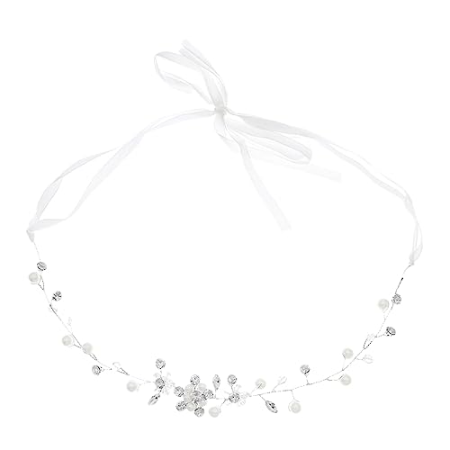 VICASKY Braut Haarschmuck Perlen Haarreif Verstellbarer Kopfschmuck für Hochzeit Festlichkeiten Partys Leichtes Design mit Kunstperlen und Haaraccessoire für Damen von VICASKY