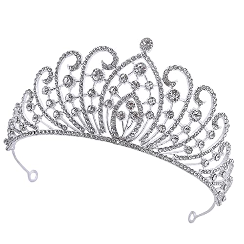 VICASKY Brautkrone Mädchen Tiaras Kopfbedeckungen Splitter Party Hochzeit Braut Tiara Krone für die Braut Kopfschmuck für die Braut Krone zur Hochzeit Zinklegierung Silver VICASKY Brautkrone Mädchen Tiaras Kopfbedeckungen Splitter Party Hochzeit Braut Tiara Krone für die Braut Kopfschmuck für die Braut Krone zur Hochzeit Zinklegierung Silver von VICASKY