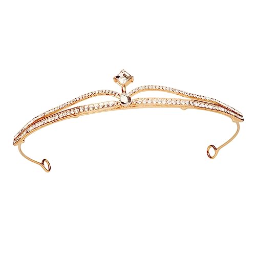 VICASKY Brautkrone Strass Hochzeit Braut Tiara Kopfschmuck Braut Haarschmuck Strassbesatz Kronen Brautjungfer Barock Stil Krone Abschlussball Königin Zinklegierung Golden von VICASKY