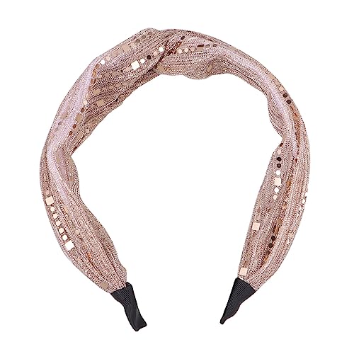 VICASKY Glänzendes Kreuz-stirnband Damen-haarband Netz-haar-accessoire Knoten-haarband Party Stirnband Party Haarschmuck von VICASKY