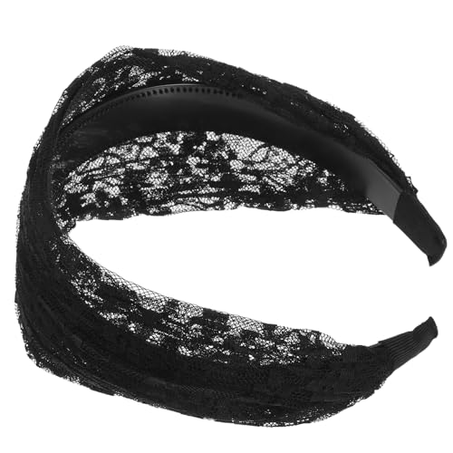 VICASKY Breites Spitzen Haarband Damen Leichtes Langlebiges Haarschmuck Accessoire für Alltag und Party Komfortabel Modisch Schwarz von VICASKY