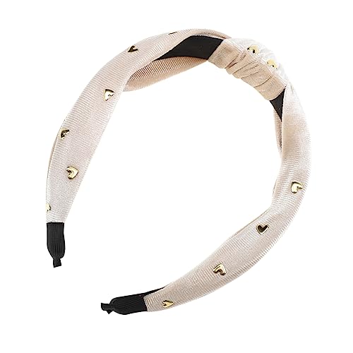 VICASKY Breites Stirnband Geknotetes Stirnband Herzform Dekor Tuch Haarband Haarschmuck Für Alltagsoutfits Outdoor-aktivitäten Gesichtswaschhaarband von VICASKY