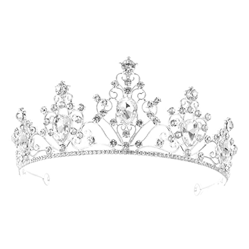 VICASKY Krone Kopfschmuck Mit Strass Für Frauen Hochzeit Festive Party Accessoires Haarkrone Tiara Dekorative Kopfbedeckung von VICASKY