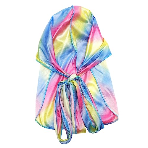 VICASKY Bunte Haarhaube Satin Piratenhut mit Langem Elastischer Cosplay Kopftuch für Damen Verstellbar und Atmungsaktiv für Zuhause und Partys Haarpflegehut von VICASKY