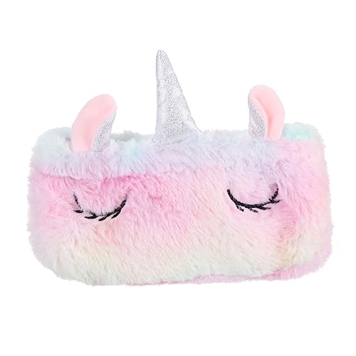 VICASKY Buntes Plüsch Stiftetui für Mädchen Multifunktionale Reise und Kosmetiktasche Praktische Aufbewahrung für Schreibwaren Münzen und Make Up Robustes und Waschbares Material von VICASKY